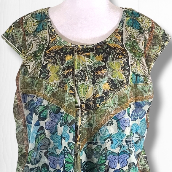 Energie Women's Sleeveless Flowy Butterfly Top Size Large - Picture 2 of 13